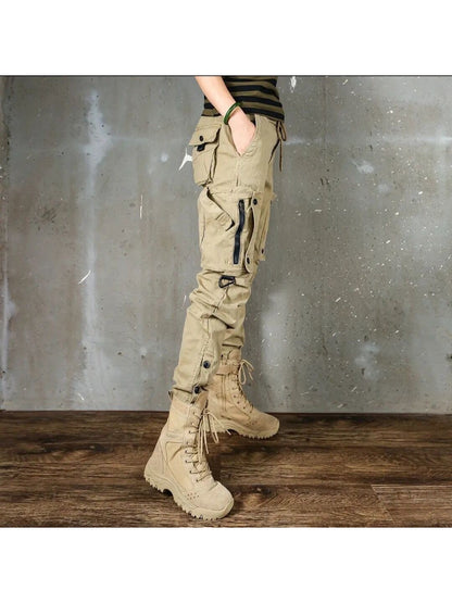 Casual Cotton Blend Overalls Pants