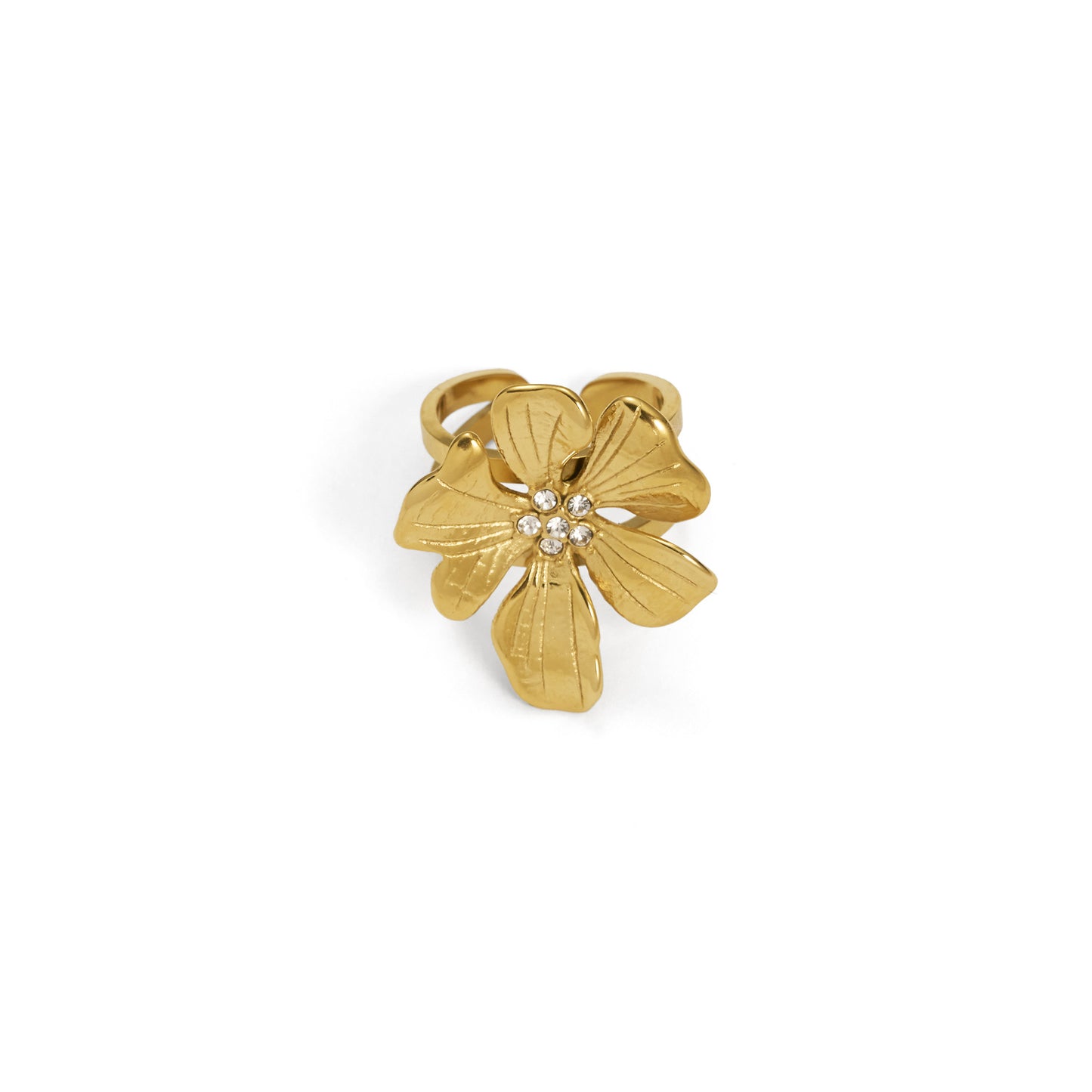 Niche vintage-style lily flower ring and earrings