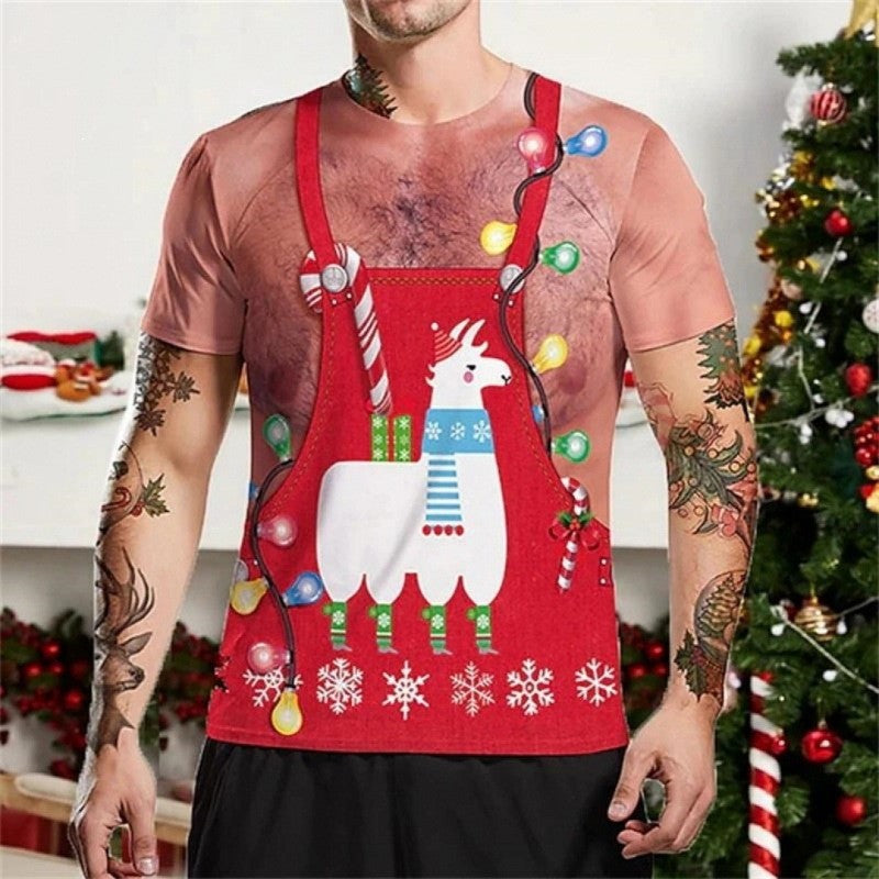 Funny 3D Hairy Chest Print Tshirt