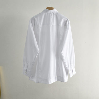 White Patchwork Casual Shirt