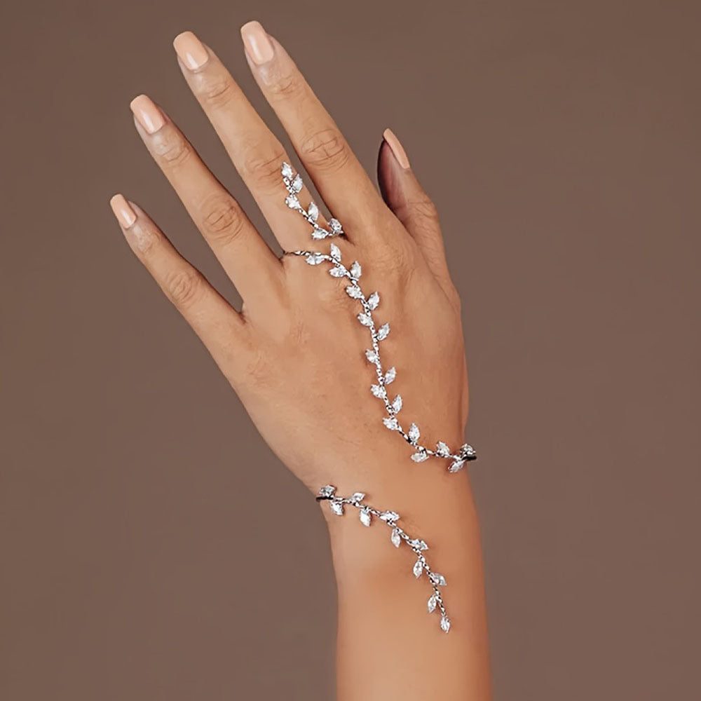 Fashion Rhinestone Leaf Bracelet