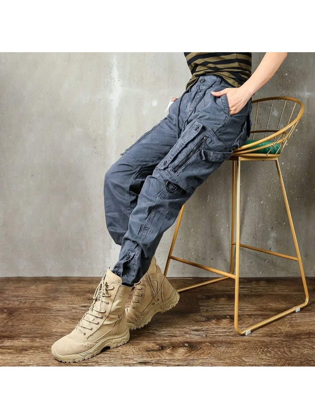 Casual Cotton Blend Overalls Pants