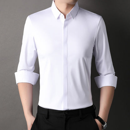 Men's long-sleeved seamless business shirt