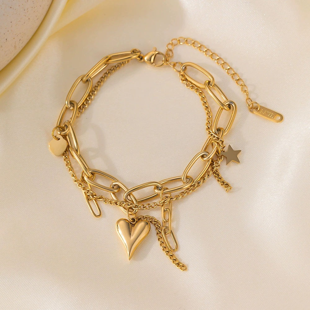 Multi-layer Geometric Star Bracelet