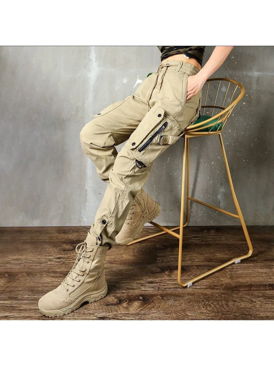 Casual Cotton Blend Overalls Pants