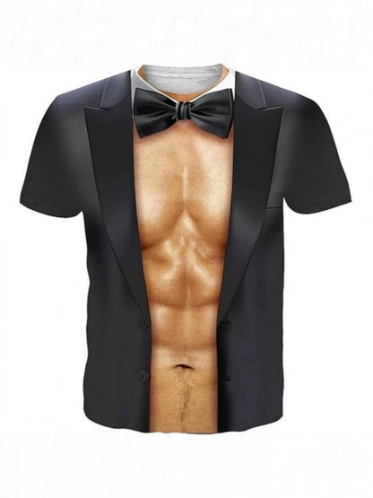 Funny 3D Hairy Chest Print Tshirt