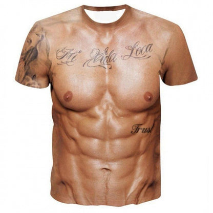 Funny 3D Hairy Chest Print Tshirt