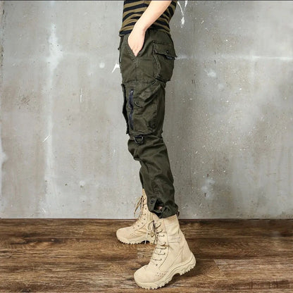 Casual Cotton Blend Overalls Pants