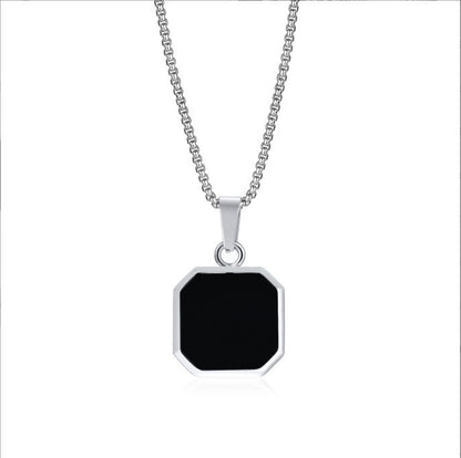 Geometric Epoxy Coated Stainless Steel Necklace