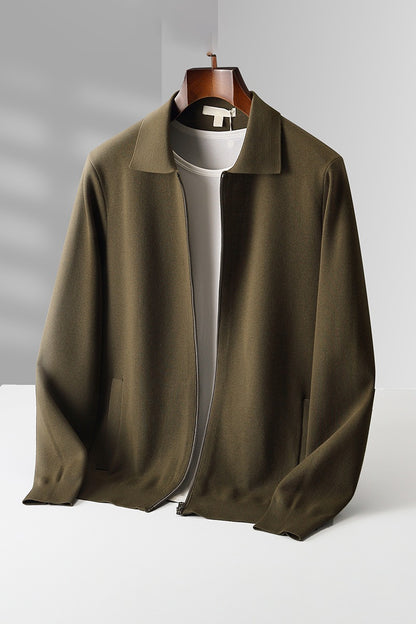 Mens 100% Wool Knitted Cardigan