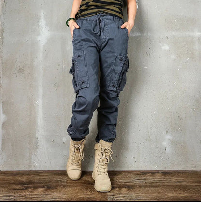 Casual Cotton Blend Overalls Pants