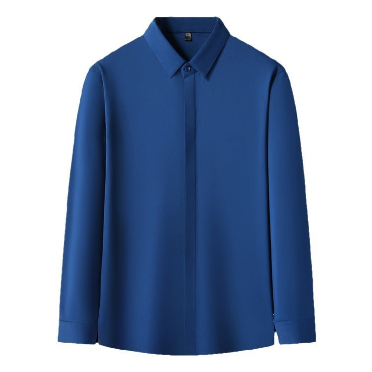 Men's long-sleeved seamless business shirt