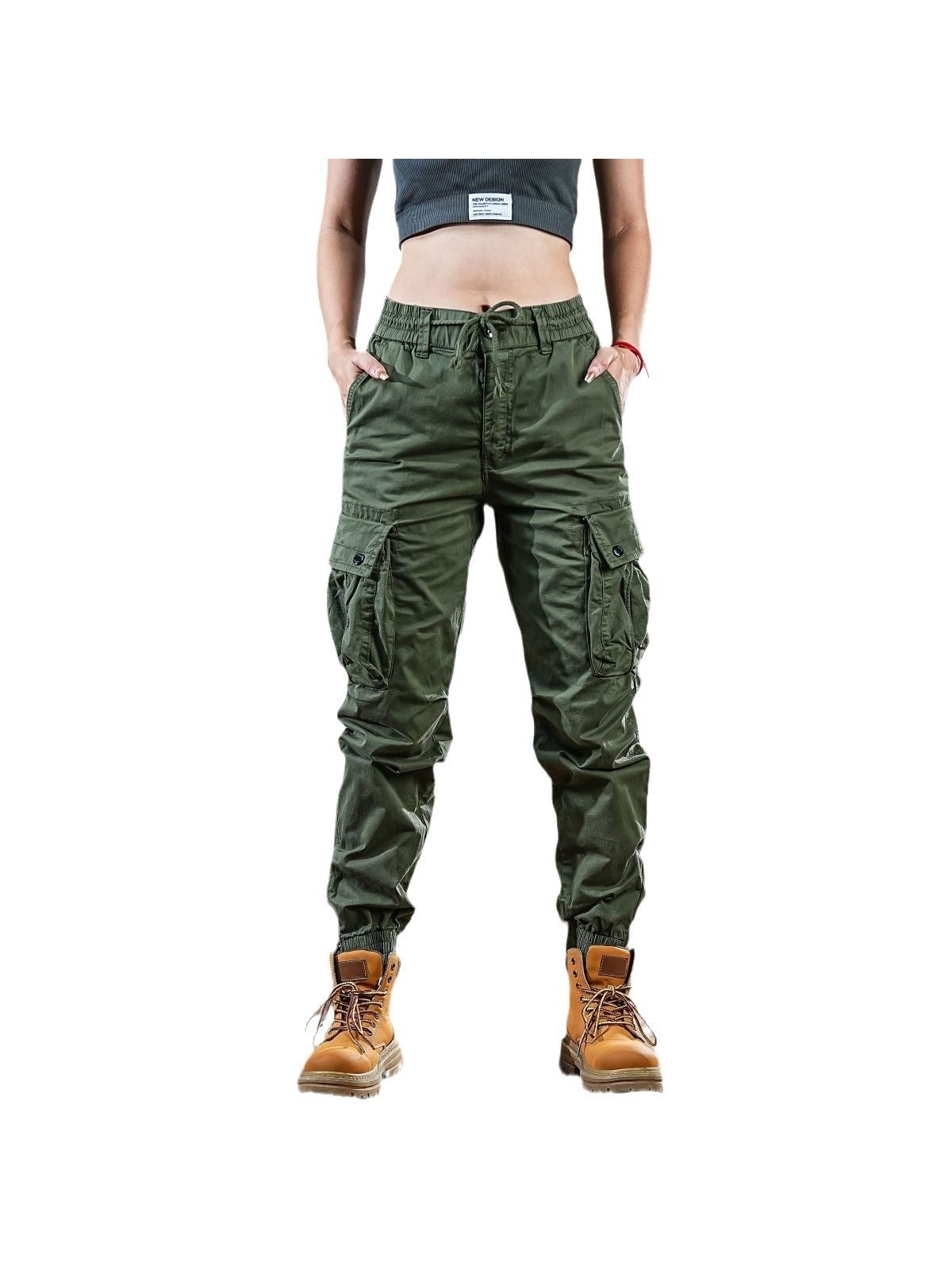 Casual Cotton Blend Overalls Pants