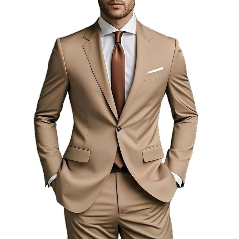 Slim-Fit Men's Two-Piece Suit Set