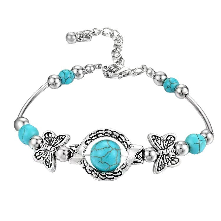 Retro Turquoise Butterfly Bracelet