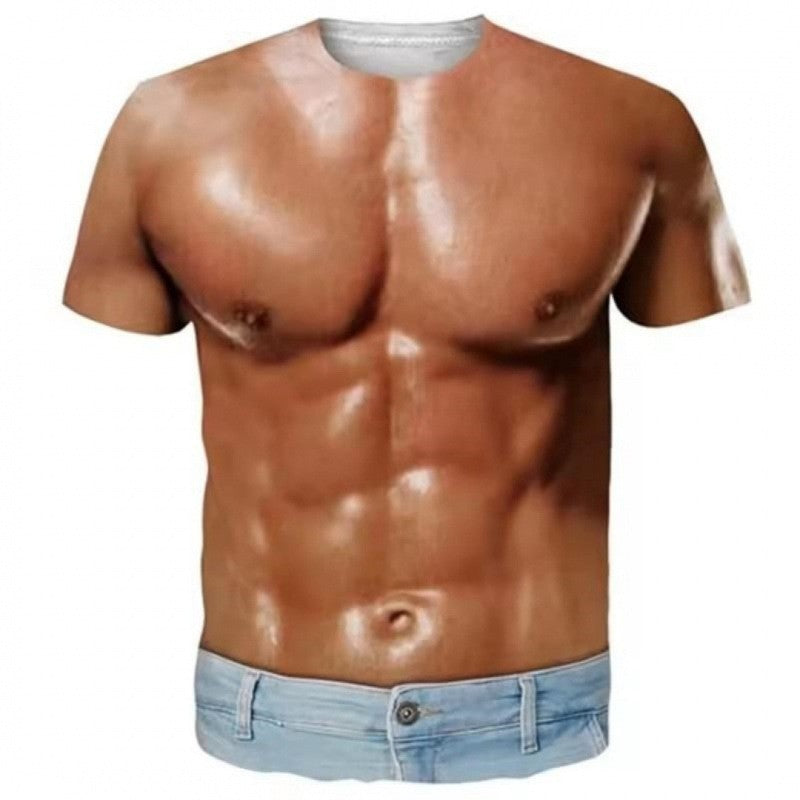 Funny 3D Hairy Chest Print Tshirt