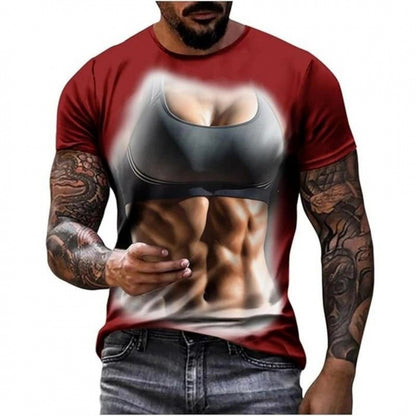 Funny 3D Hairy Chest Print Tshirt