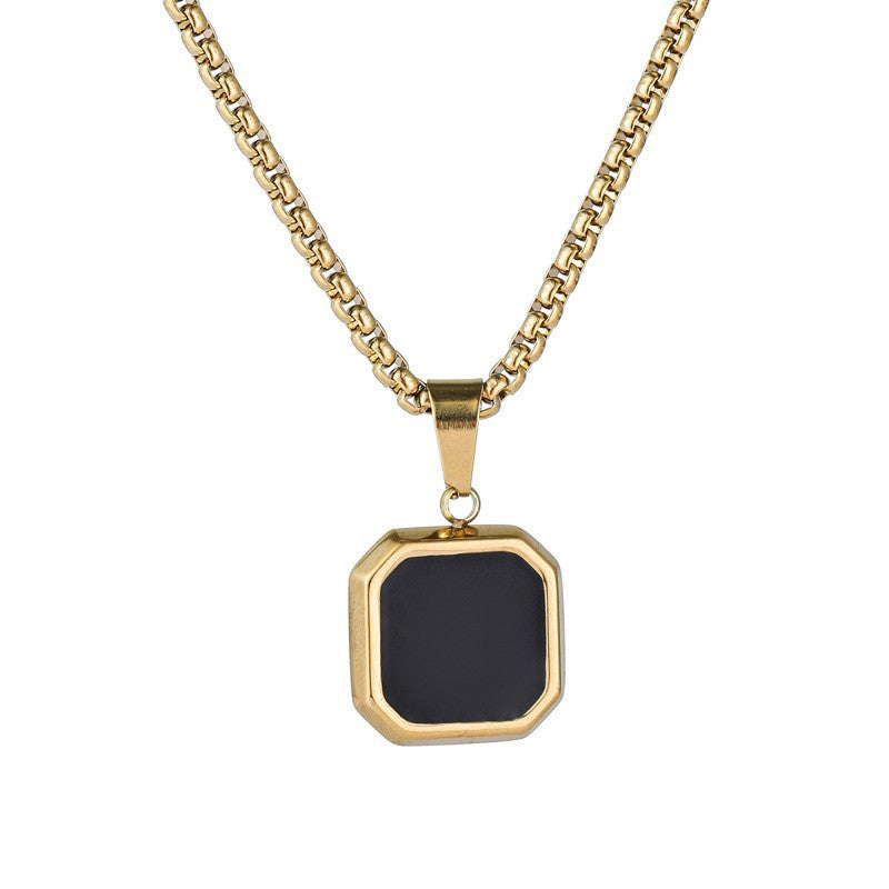 Geometric Epoxy Coated Stainless Steel Necklace