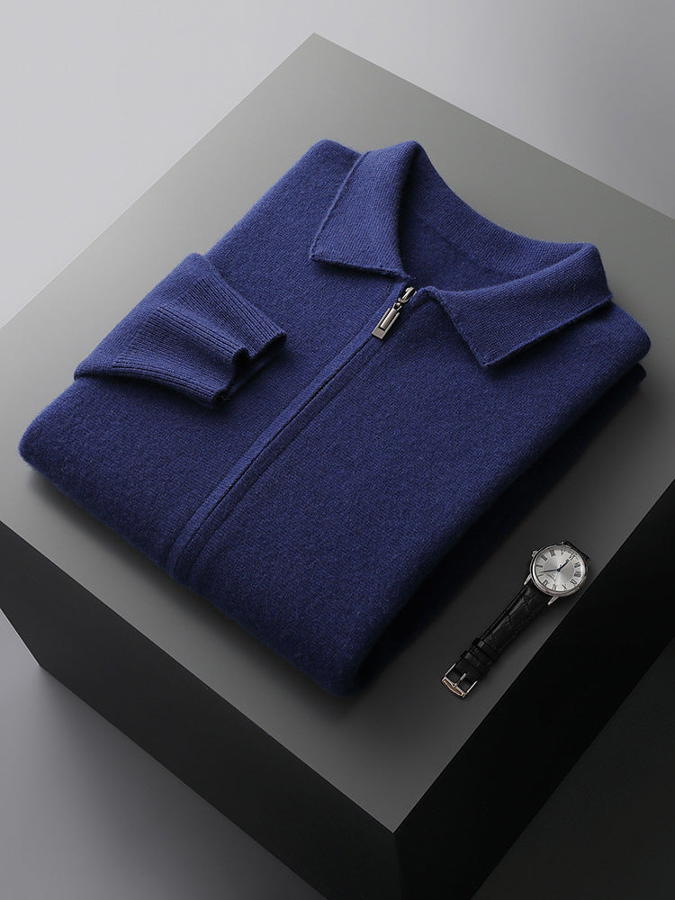 Mens 100% Wool Knitted Cardigan