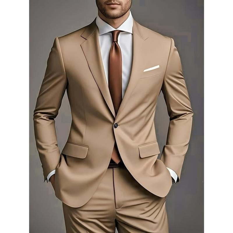 Slim-Fit Men's Two-Piece Suit Set