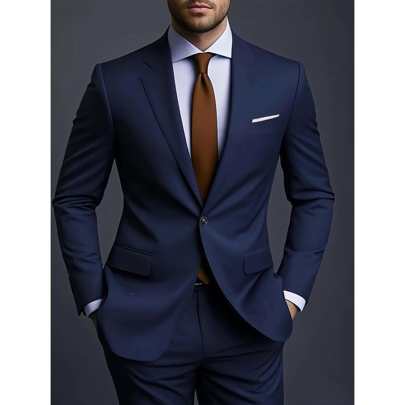 Slim-Fit Men's Two-Piece Suit Set