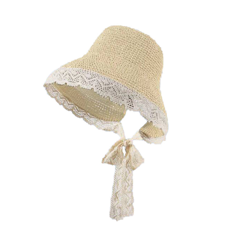 French Lace Straw Sun Hat