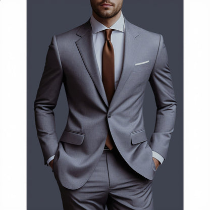 Slim-Fit Men's Two-Piece Suit Set
