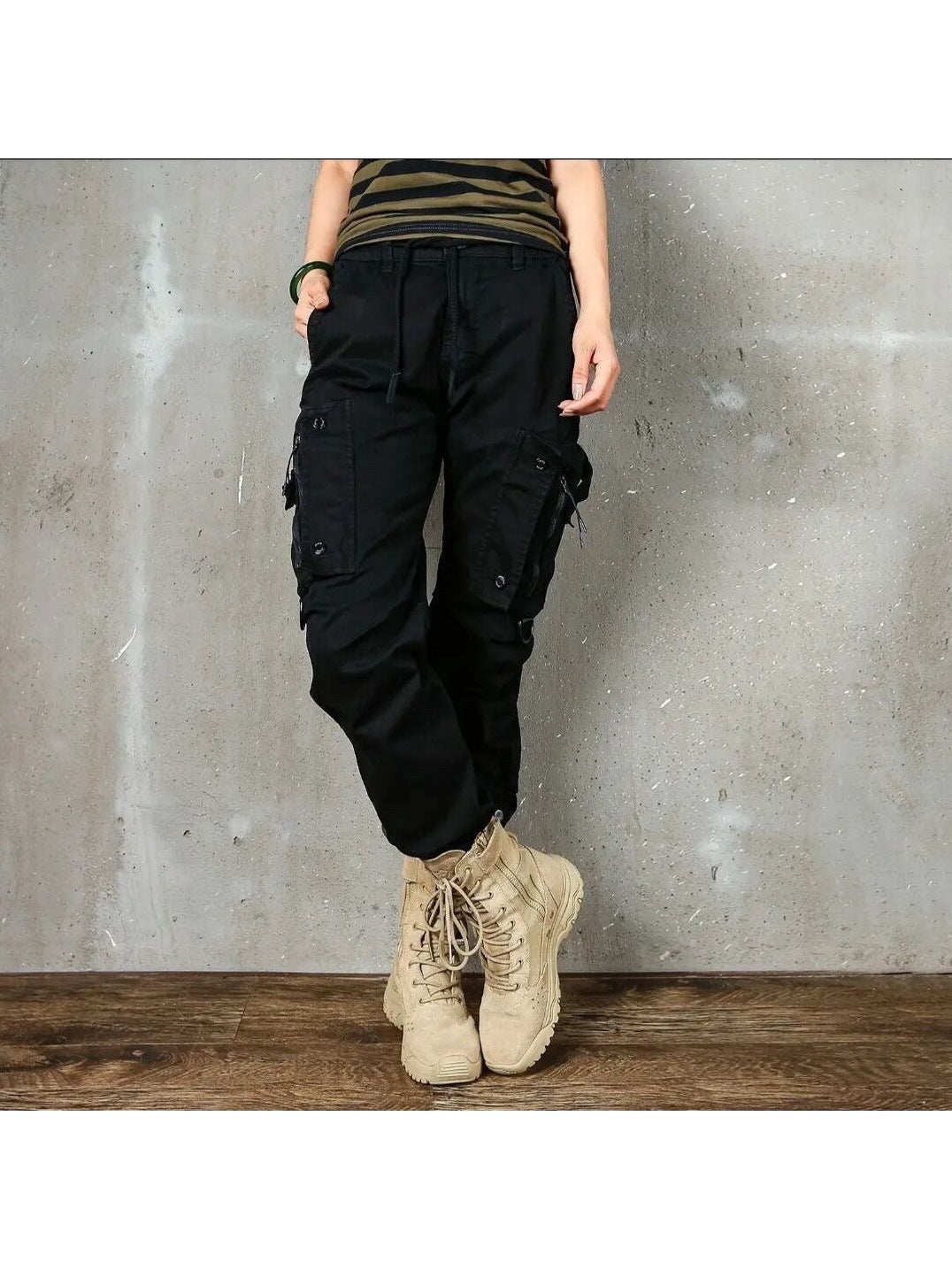 Casual Cotton Blend Overalls Pants