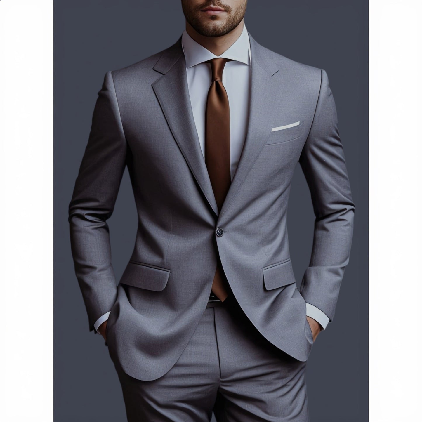 Slim-Fit Men's Two-Piece Suit Set