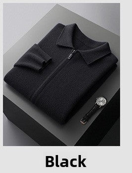 Mens 100% Wool Knitted Cardigan