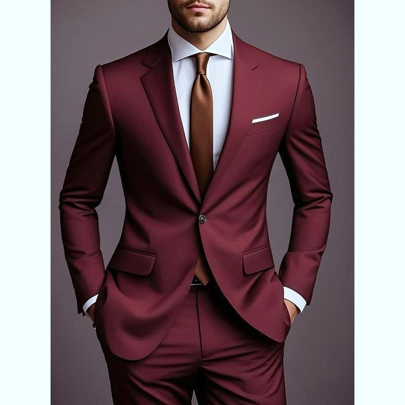 Slim-Fit Men's Two-Piece Suit Set