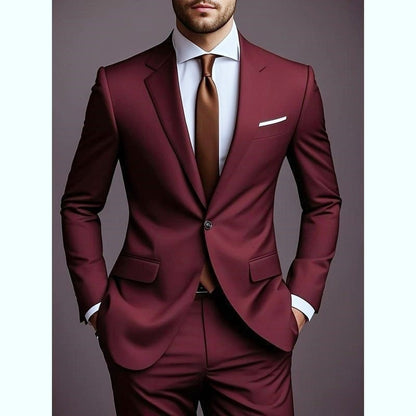 Slim-Fit Men's Two-Piece Suit Set