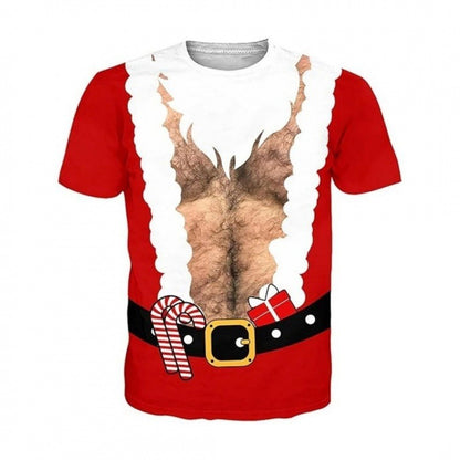 Funny 3D Hairy Chest Print Tshirt
