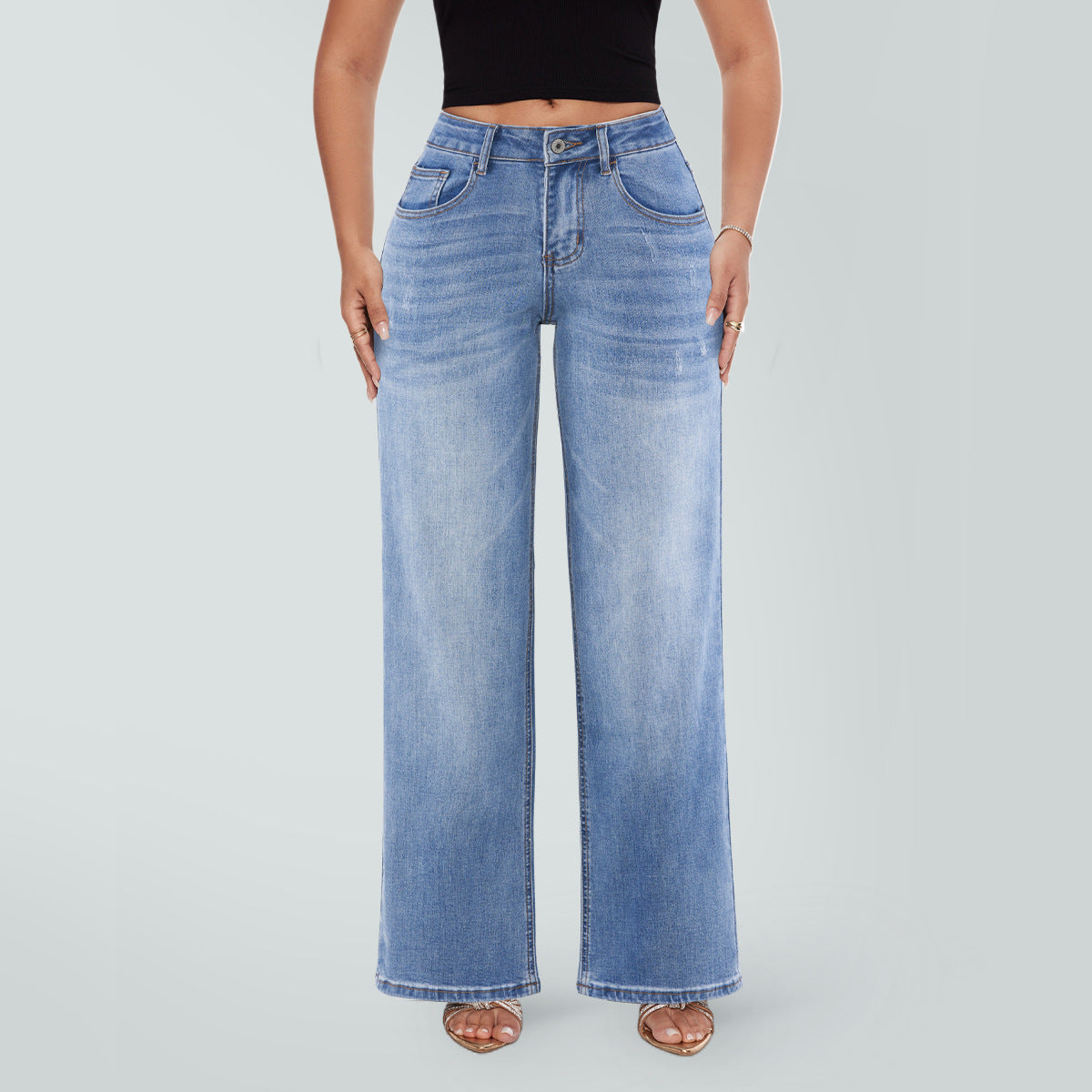 High Waisted Wide Leg Jeans