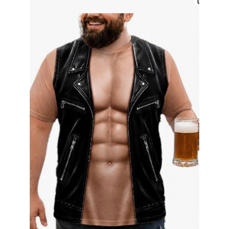 Funny 3D Hairy Chest Print Tshirt