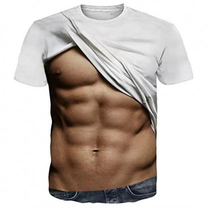 Funny 3D Hairy Chest Print Tshirt