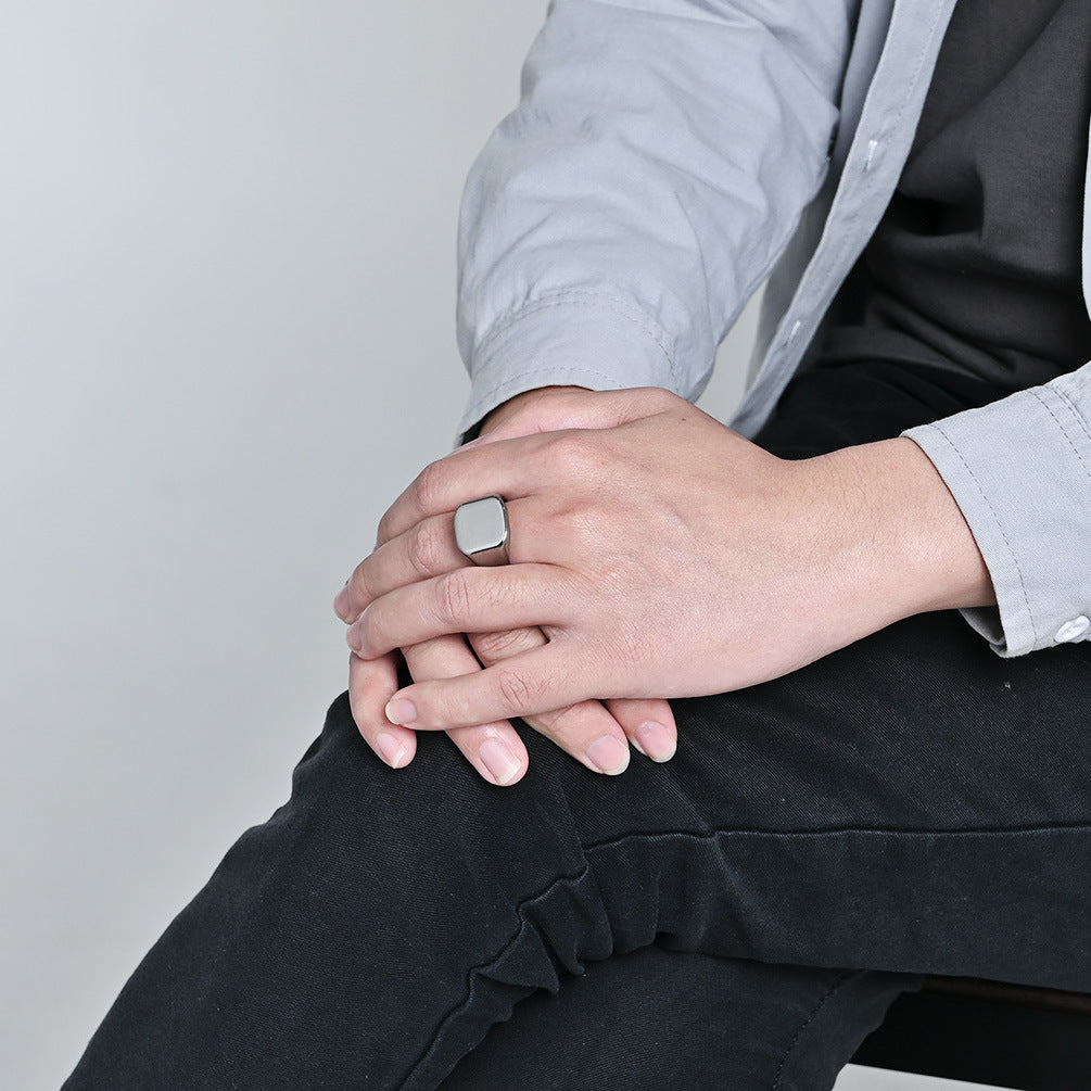 Men's Tungsten Steel Geometric Ring