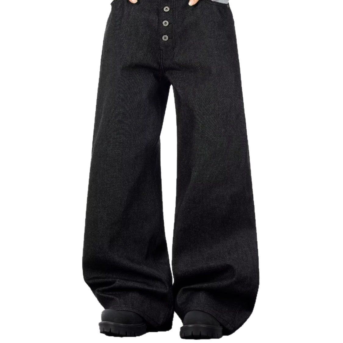 Vintage Wide-Leg Straight Denim Pants